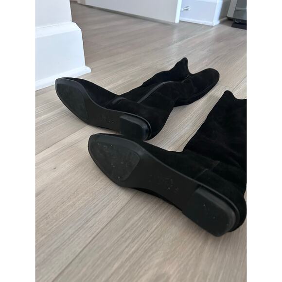 DELMAN Black Suede Flat Boots with Zipper size 5 - Picture 4 of 10